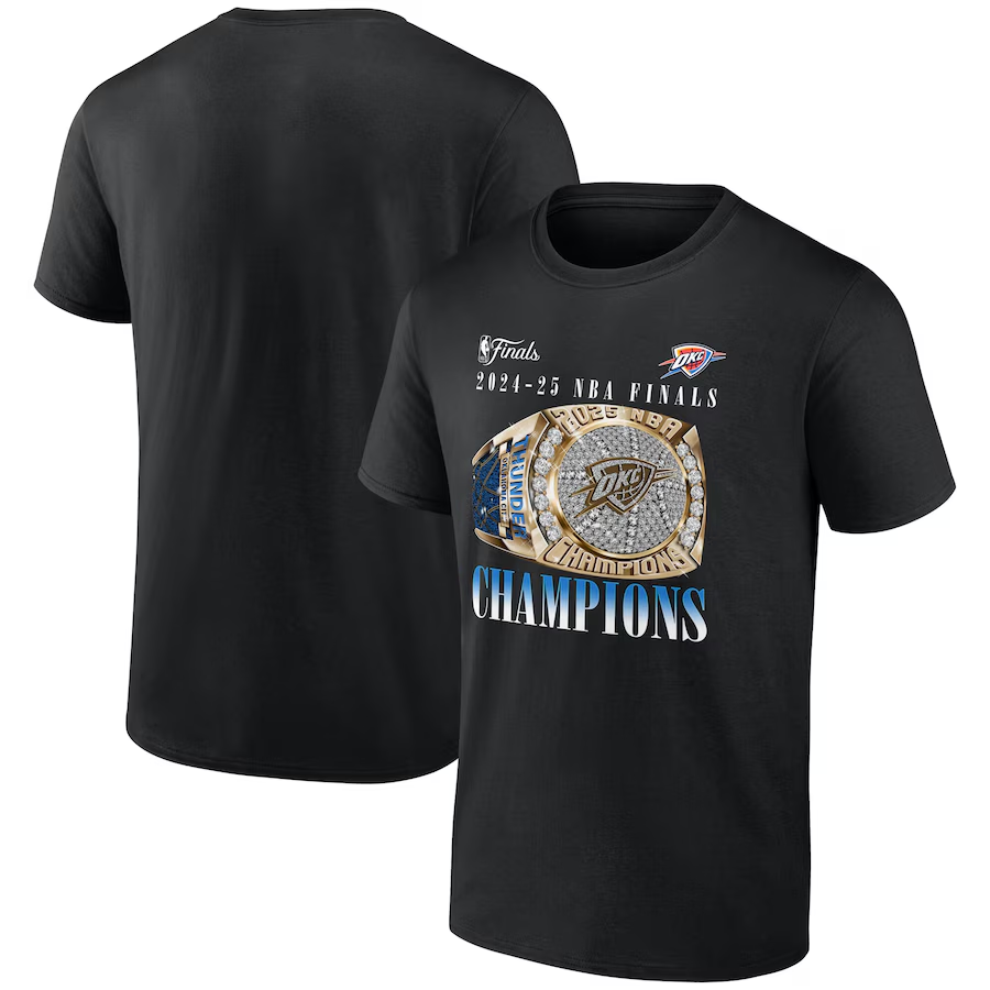 Men 2025 NBA Oklahoma City Thunder black T shirt style 5->oklahoma city thunder->NBA Jersey